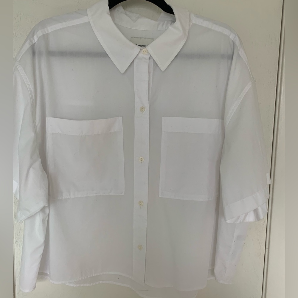 Abercrombie & Fitch Boxy Oversize Cropped Button Down, Size XL.